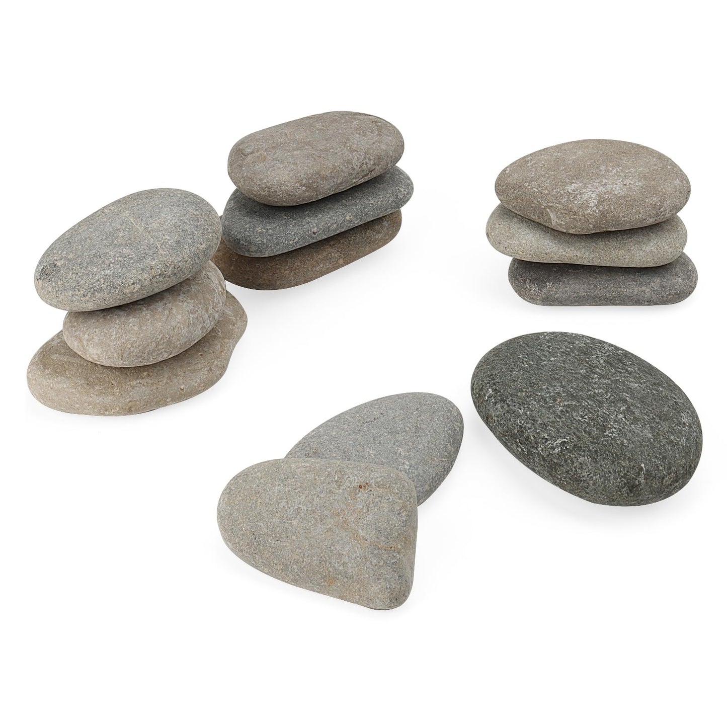 SHEUTSAN 12 PCS 3-4 Inch River Painting Rocks, Crafts Stones, Flat Rocks, Smooth Painting Stone for DIY Project, Hand Crafts