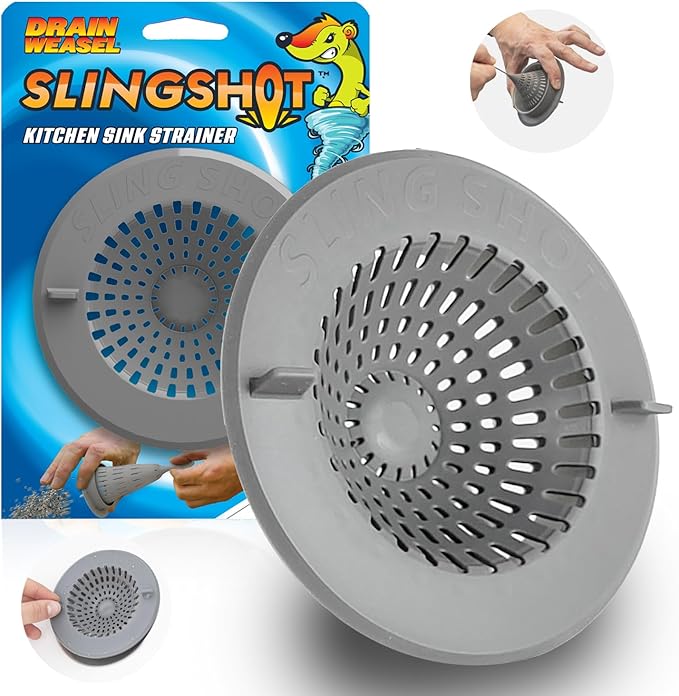 Slingshot Kitchen Sink Drain Strainer Cover Basket, Food Catcher and Stopper