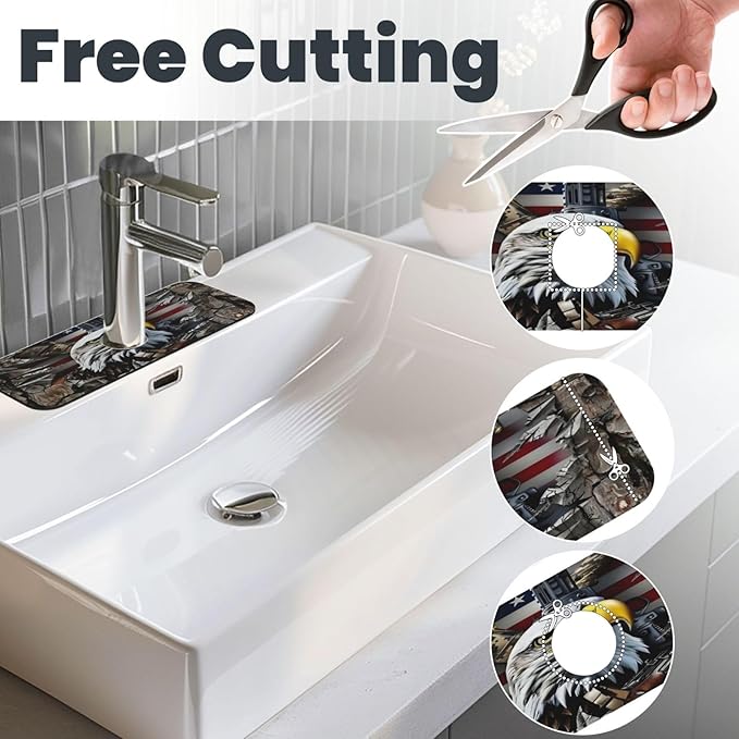 Eagle and National Flag Kitchen sink faucet pad, strong water absorption