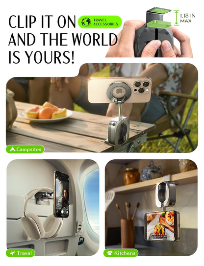 LISEN Airplane Gadgets Travel Europe Vacation Essentials Phone Holder for iPhone 17 MagSafe Travel Accessories Long Flight Must Have Toddler Mini Travels Essentials Kids Women Cruise Essentials