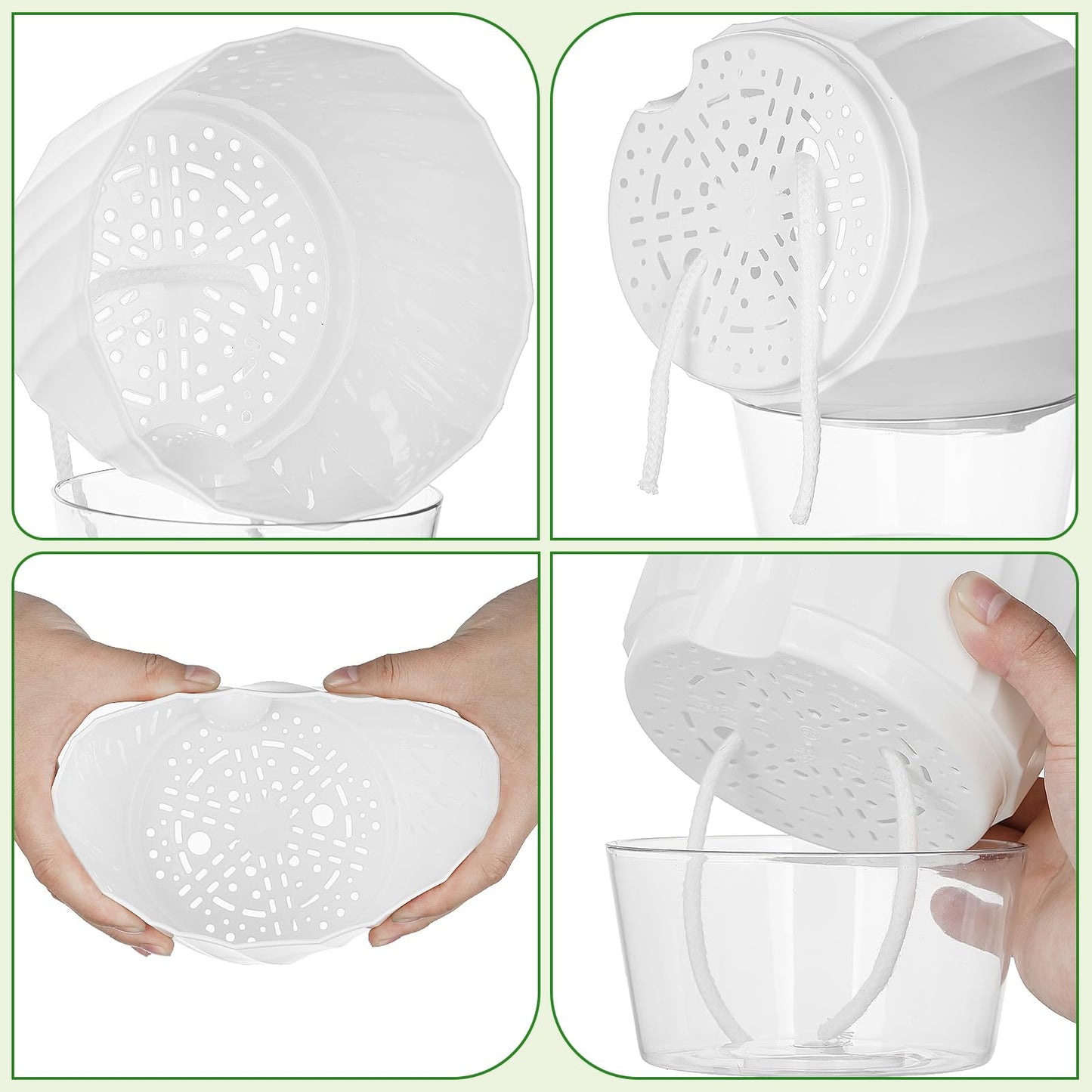 KIMCHOMERSE Self Watering Plant Pots, 6 Inch Plant Pots White, 3 Pack Flowers Pot Indoor Planter Pots with Tray for Spider Plant, Orchid, African Violet