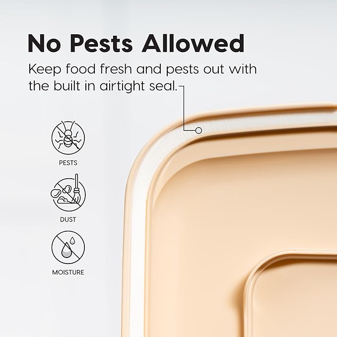 IRIS USA Dog Food Storage Container 58 lbs, Attachable Wheels,