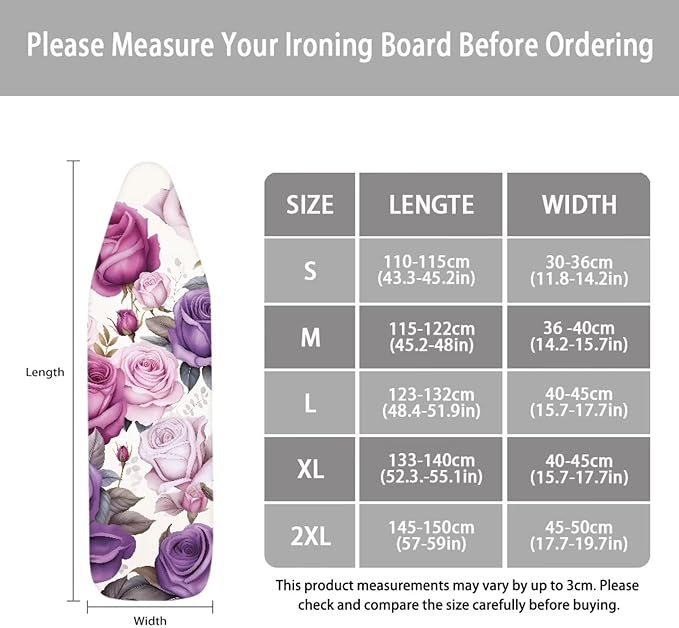 Iron Board Cover Standard Size, Floral Ironing Board Cover, Iron Cover