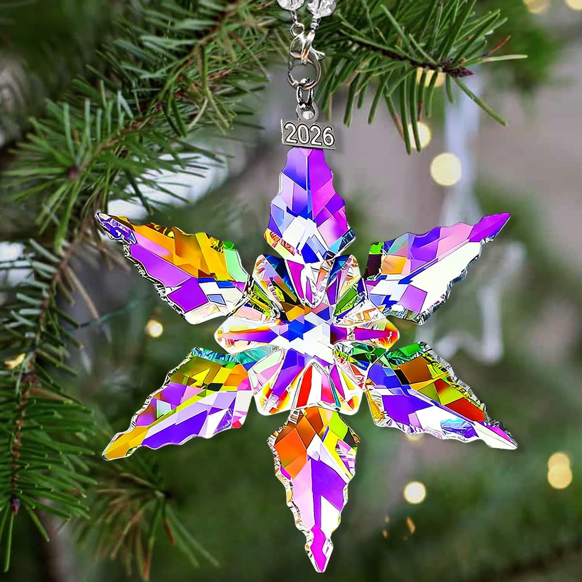 2026 Annual Christmas Ornaments, Crystal Star Ornaments for Christmas Tree