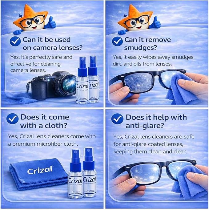 Eyeglass Lens Cleaning Solution – 2 Pack – Safe