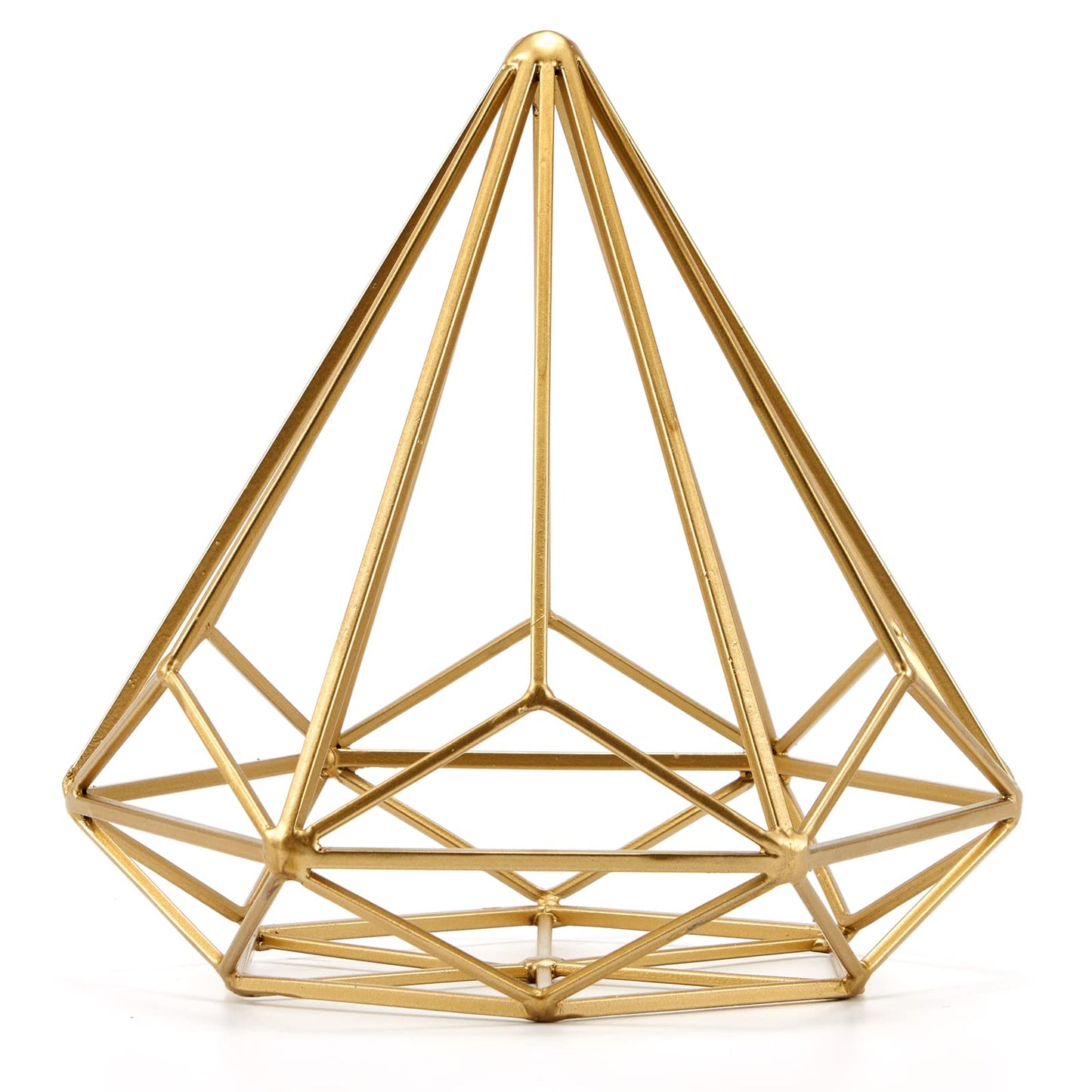 HLQMFHT 6 inches-Bright Gold Iron Sphere-Diamond Shape, Geometric Sculpture Decorative Sphere,Tabletop Decorations for Living Room, Study，Bedroom，Modern Home Decor Accents
