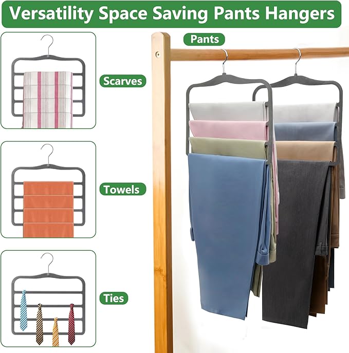 Closet Organizers and Storage, Pants Hangers Space Saving, Velvet Hanger