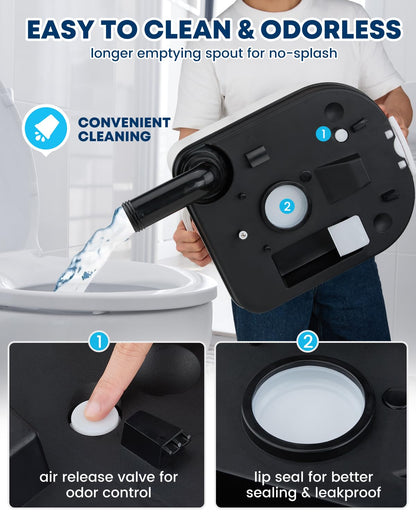 Kohree 6.34 Gal Portable Toilet for Adults: Large Camping Toilet with Detachable Waste Tank - Odorless Leak-Proof Boat Porta Potty with Paper & Detergent Collection for Home Use, Camper, RV Travel