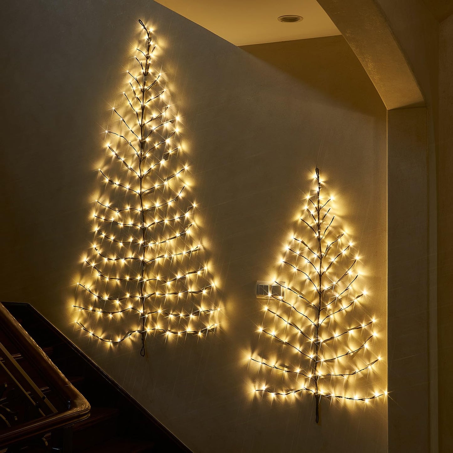 Fudios Lighted Wall Tree 4FT 108LED Warm White for Home Decor, Christmas Tree Lights for Living Room Wall Decoration