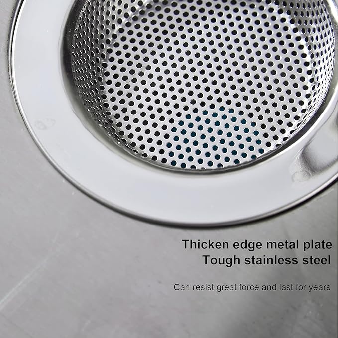 LASSHSWA 2 Pcs Kitchen Sink Strainer Stainless Steel, Mesh and Punching