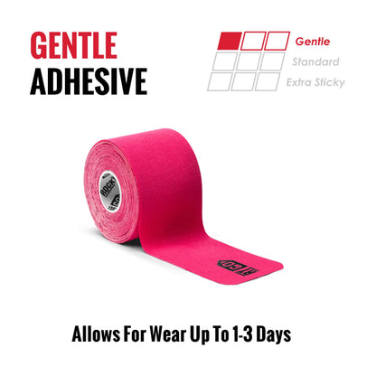 RockTape Go Gentle Adhesive Pre-Cut Kinesiology Tape (Pink)