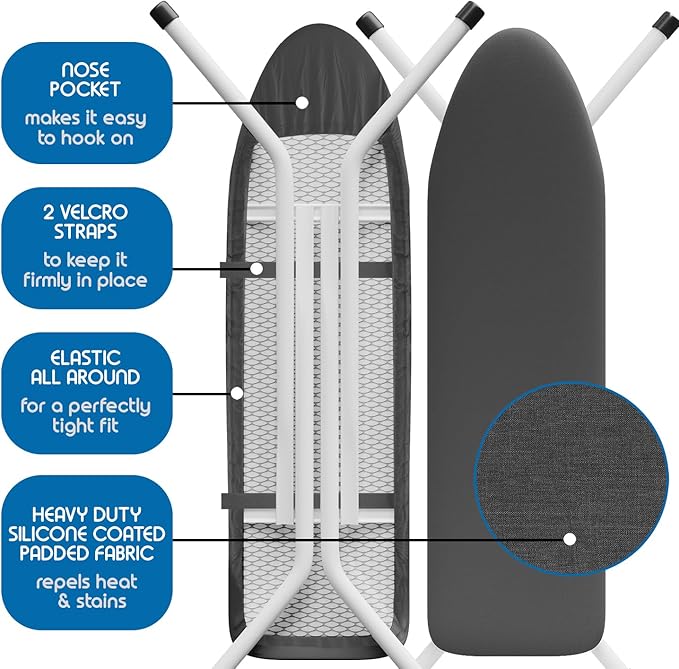 Ironing Board Holder Wall Mount & Over The Door Hanger, Laundry Room Ironing