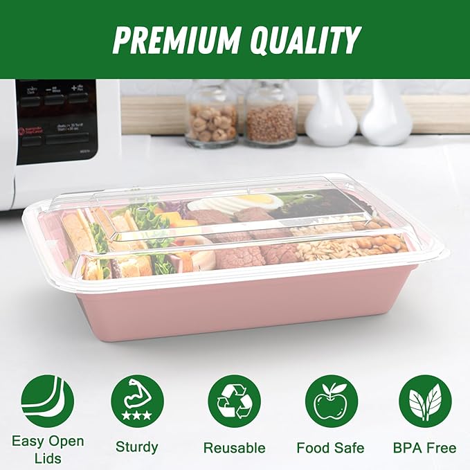 50 Pack 32 oz Meal Prep Containers Reusable