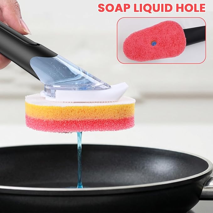 Soap Dispensing Replacement Dish Brush Storage Set