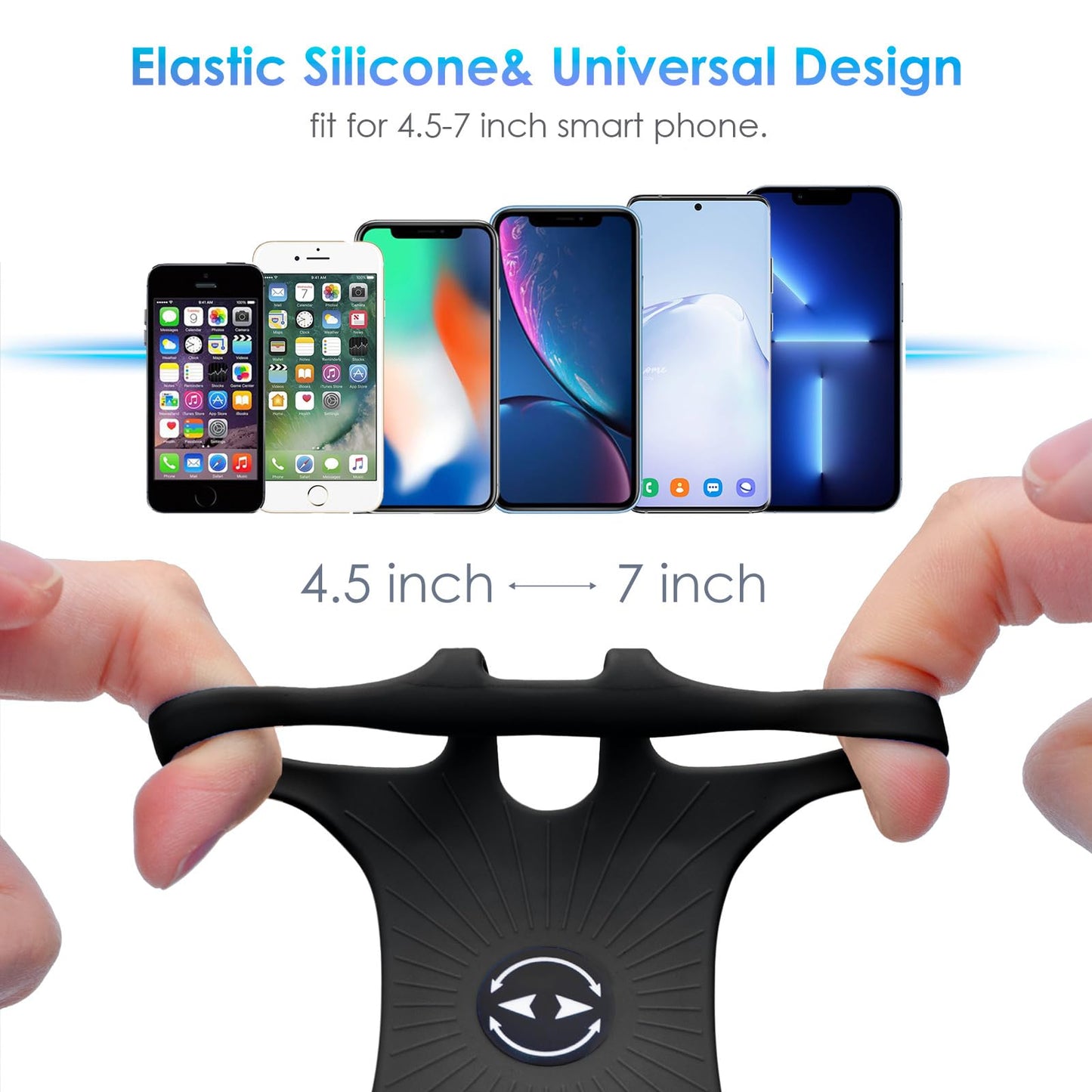 Cikyner Water Bottle Strap, Water Bottle Holder for Mobile Phone 360° Rotatable & Removable Water Bottle Pouch Gym Water Bottle Accessories for 4.5-7'' Mobile Phone & 18-40 oz Water Bottles (G7)