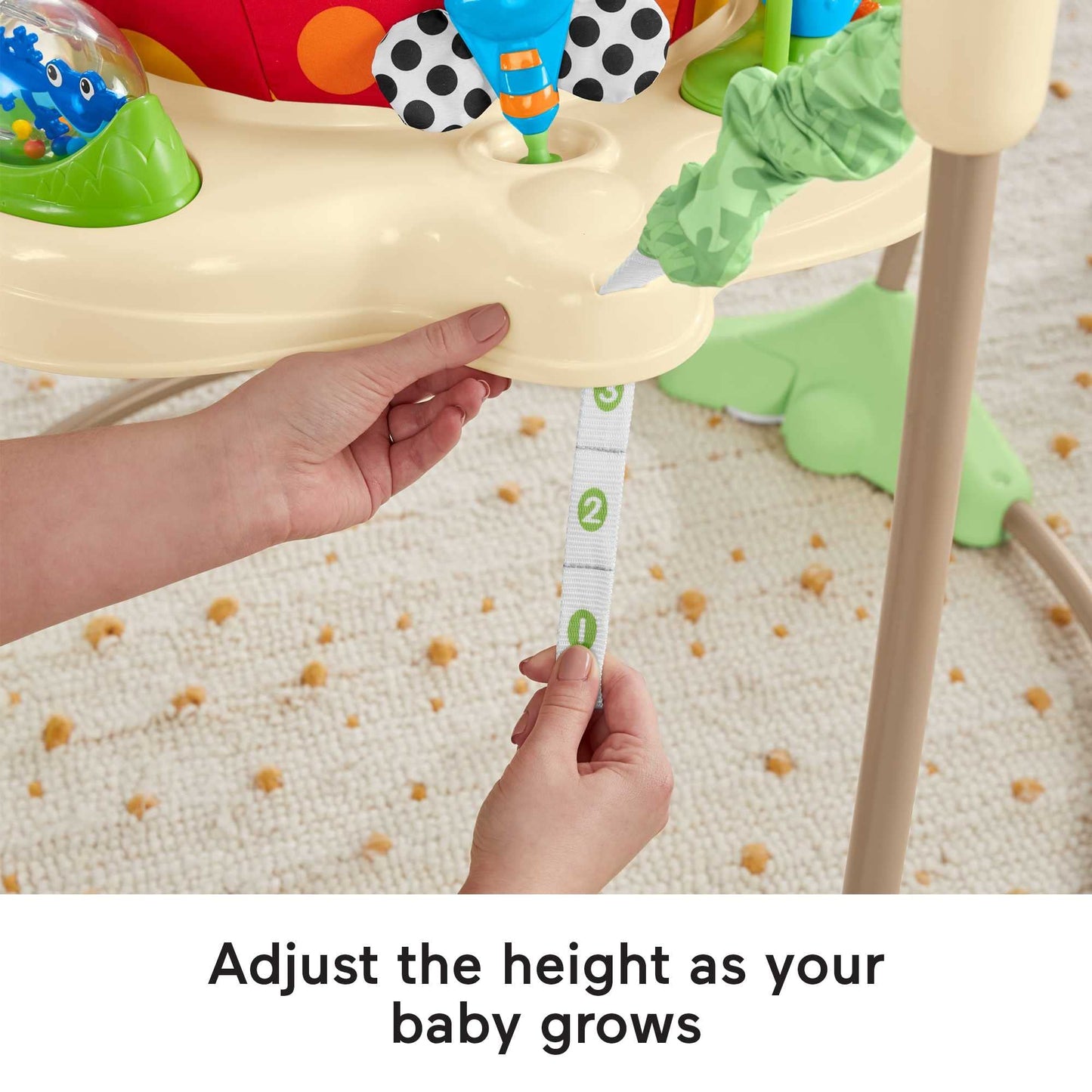 Fisher-Price Jumperoo Baby Activity Center with Lights Sounds and Music, Interactive Baby Bouncer, Rainforest, K7198