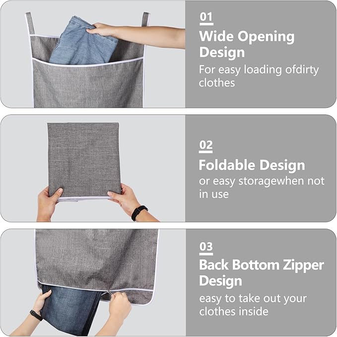 XL Hanging Laundry Hamper Bag, Door Hanging Hamper