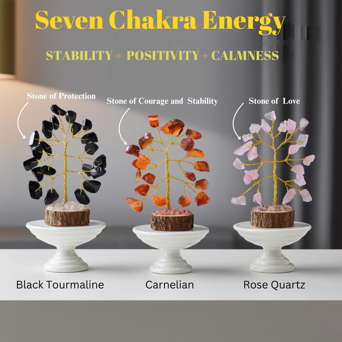 ANAYA AGATE Crystal Tree Set of 12 Unique Birthday Gifts for Women,Sister,Mom,Home Office Decor,Shelf Decoration for Positive Energy,Bring Good Luck,Money,Reiki Healing, Chakra Tree of Life Gift Sets