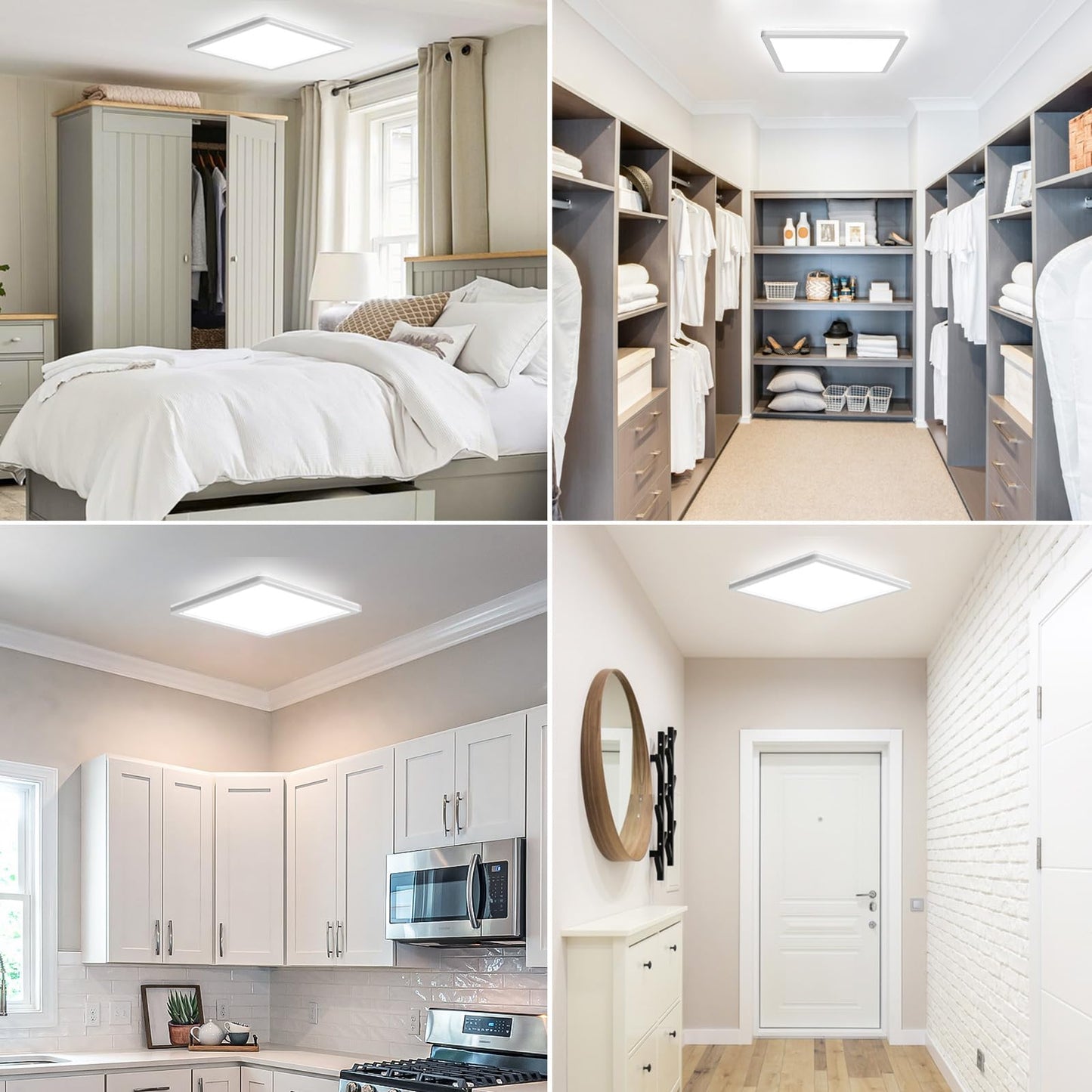 zemty 36W 29CM LED Ceiling Lights, 3240LM Waterproof Bathroom Light, Super Bright 6500K Daylight White, Modern Square Flush Mounted Lighting Fixture for Kitchen Hallway Living Room Bedroom Office