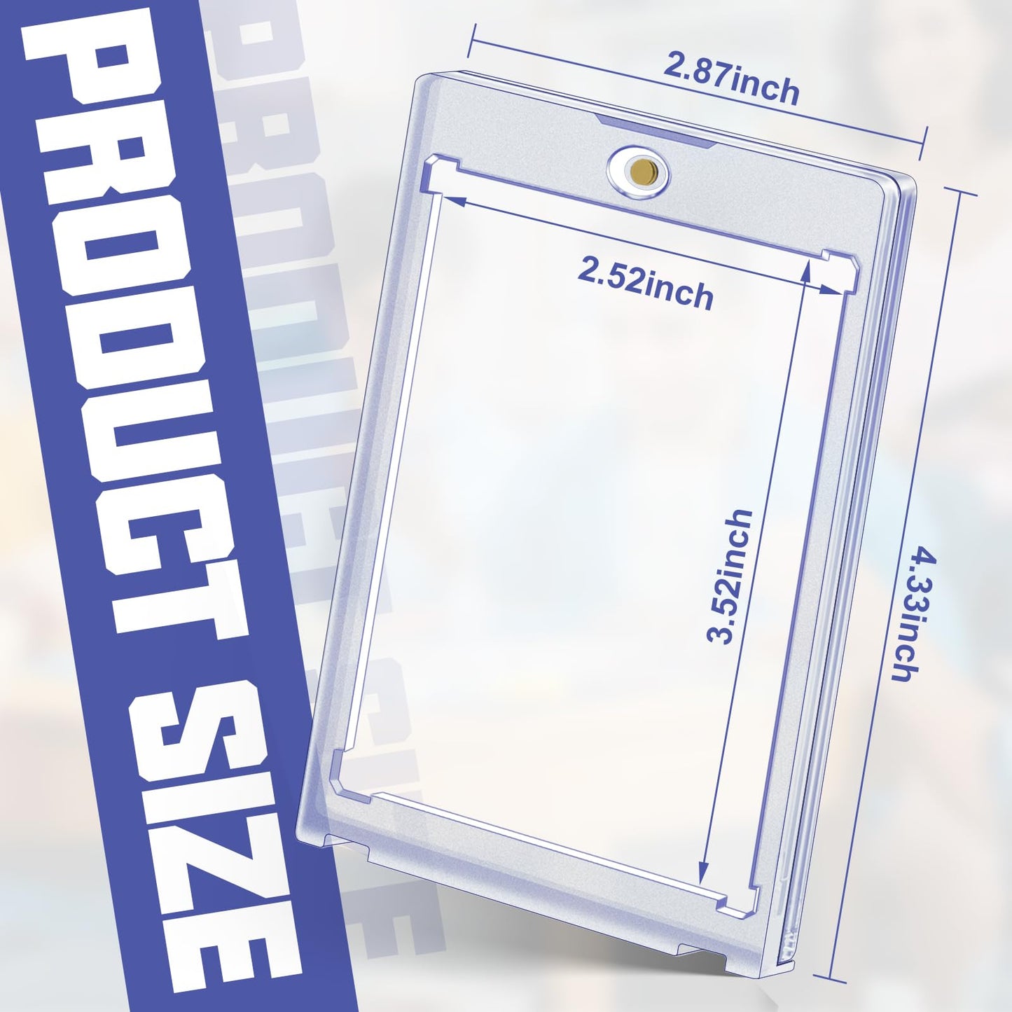 100ct Magnetic Card Holders for Trading Cards, 35pt Acrylic Card Protectors Baseball Card Display Case Fit for Sports Cards, MTG, TCG, Standard Card (Clear)