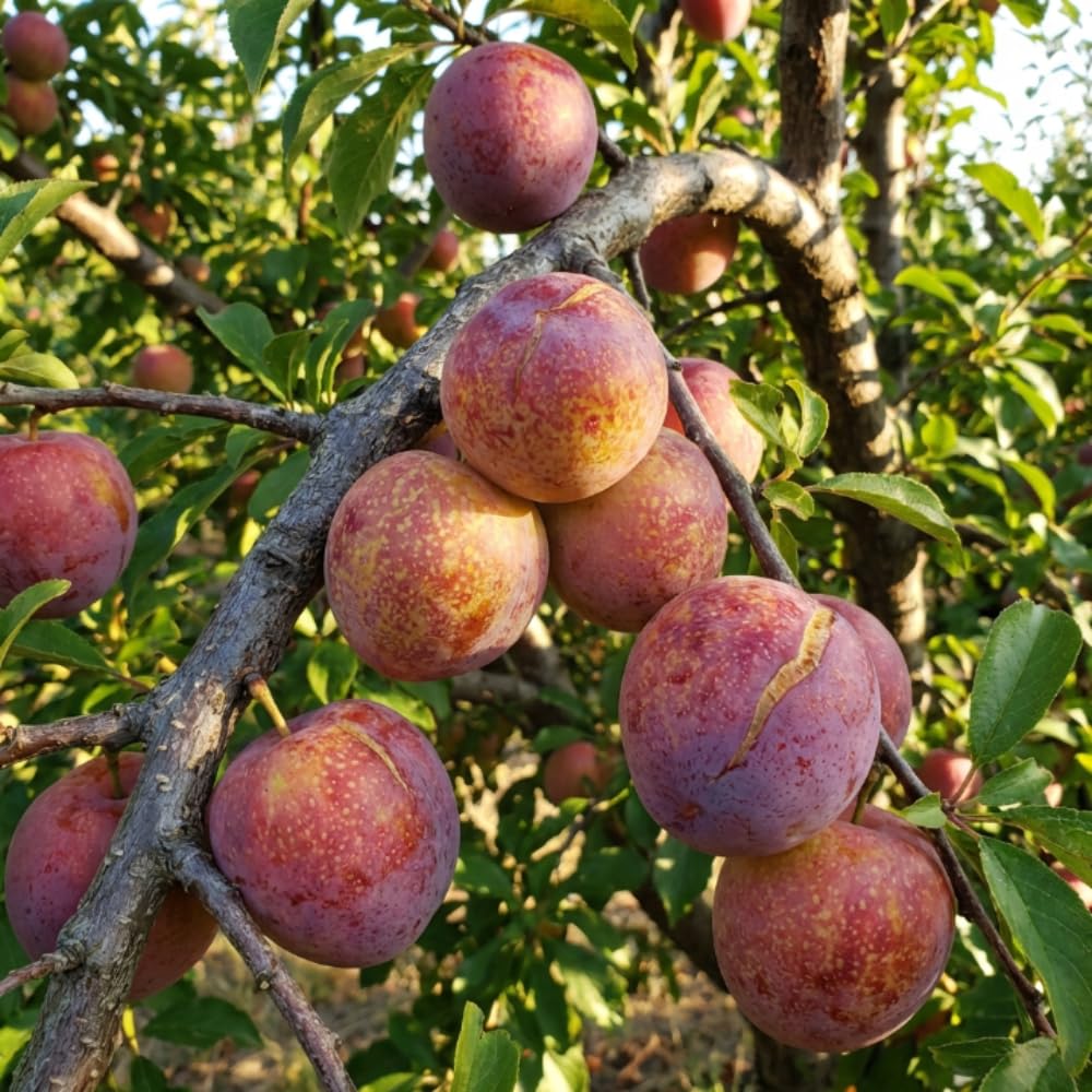 Flavor Pluot Tree, Pluot Fruit Tree Live Plant, Well Rooted in 3 Gallon Pot, 1-2 Feet Tall, Plum Tree for Outdoor Planting, No Ship to CA