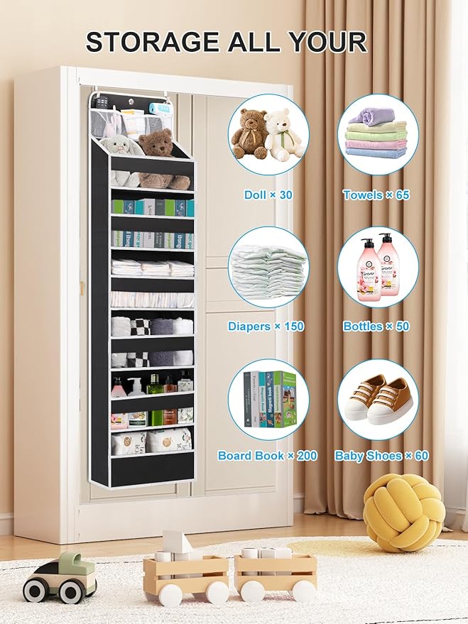 Over the Door Storage Hanging, 6 Tier Behind Door Organizer