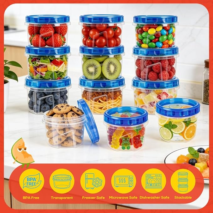 12 Pack 17oz Reusable Freezer Storage Containers