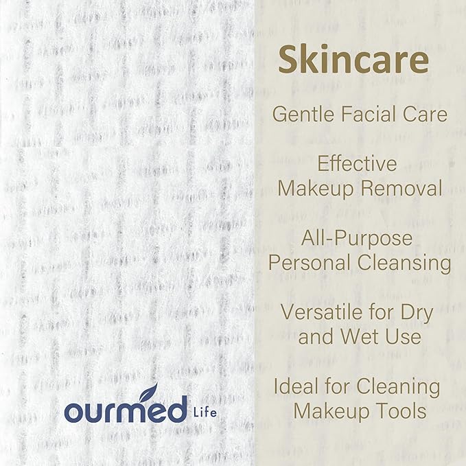 Ourmed Life Disposable Face Towel | 150 Count Lint-Free Biodegradable Clean