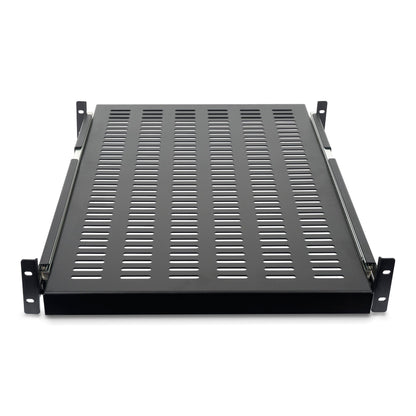 StarTech.com 2U Sliding Server Rack Mount Shelf - 20 to 30in Adjustable Mounting Depth - Vented - 50lb - Heavy Duty Universal 19” Rack Shelf for Equipment Rack - 24in Deep (UNISLDSHF19)