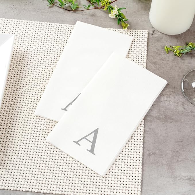 Luxenap 15.8 X 7.9 Inch Linen-Feel Guest Towels, 2000 Lettered Hand Towels