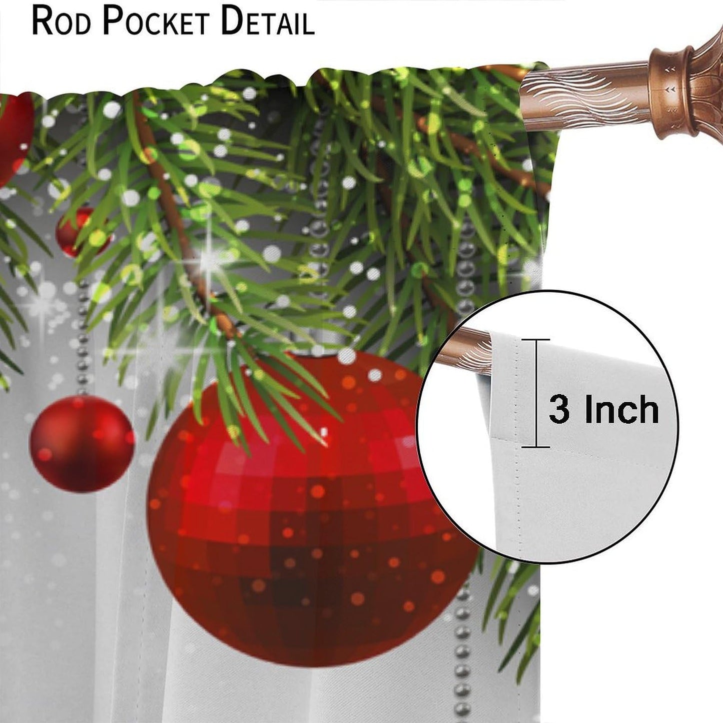 ICMOLYYENLO Winter Snowman & Snowflake Rod Pocket Curtains - Bedroom & Living Room Christmas Decoration - New Year Gift - 42x45 Inch Decor - 2 Piece Set