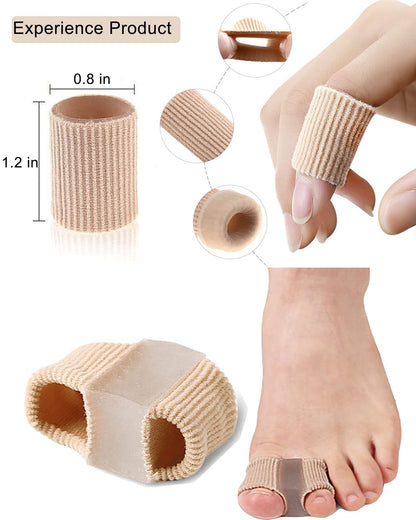 Golbylicc Bunion Toe Separators for Overlapping Toes Women Men, Gel Toe Spacers Bunion Corrector with 2 Loops for feet, Hammer Toe Straightener (2PC)