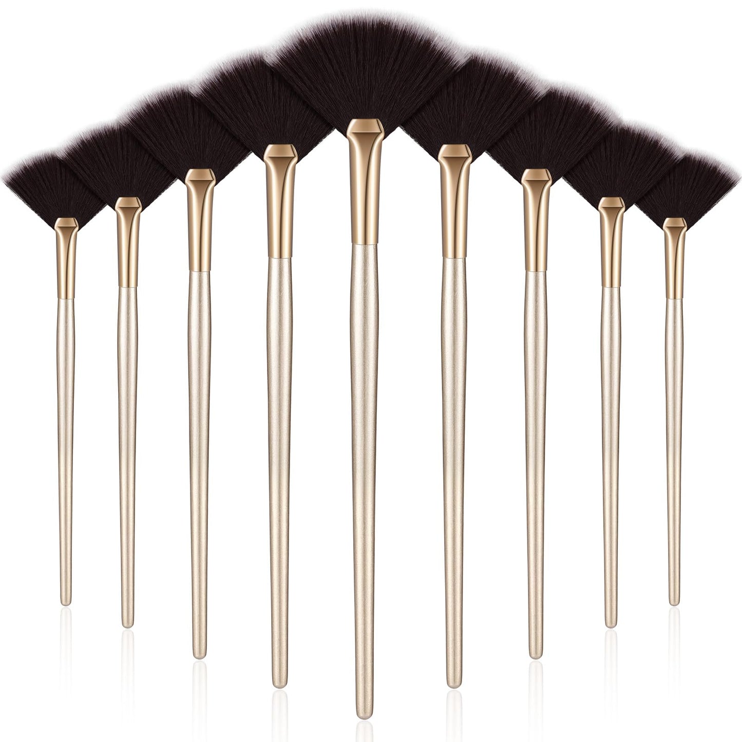 9 Pieces Facial Fan Mask Brushes, Soft Facial Applicator Brushes Tools for Peel Glycolic Makeup for Mud Cream(Champagne)