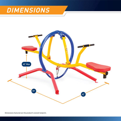 Gym Dandy Pendulum Teeter Totter Seesaw - Pendulum Motion Kids Playground Set - Indoor & Outdoor Active Play, TT-320, Age 3 and Up