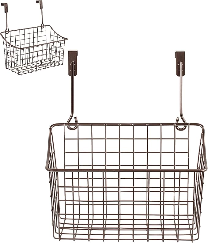 Spectrum Medium Cabinet Door Wire Basket Grid Over Cabinet Organizer Bronze