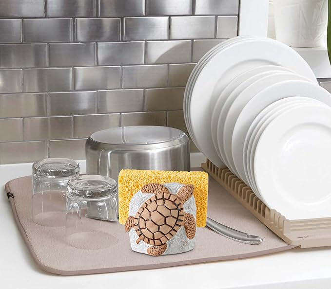 Turtle Kitchen Sponge Holder for Kitchen Sink Ceramic Kitchen Sink Sponge
