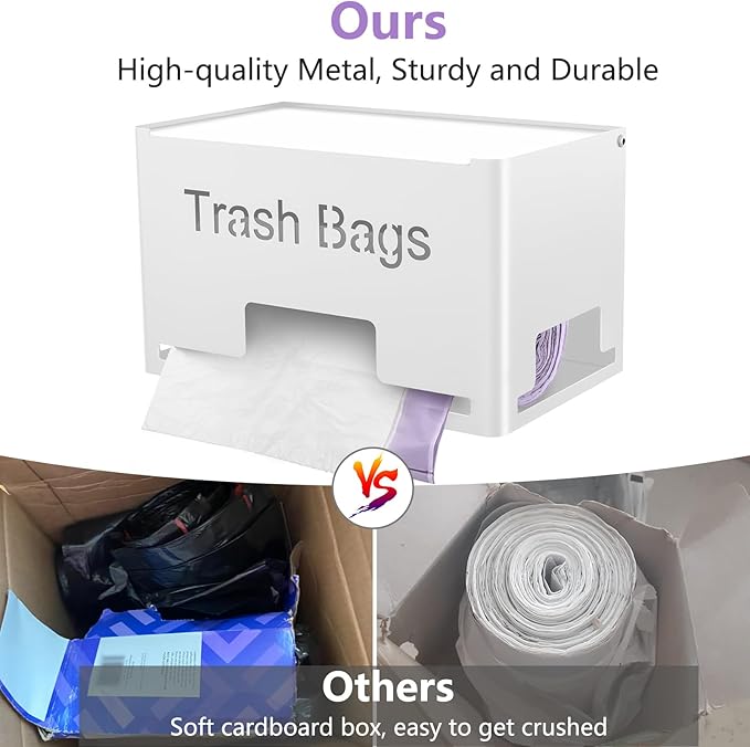 Extra Large Trash Bag Holder Dispenser, Metal Garbage Bag Dispenser Roll Holder