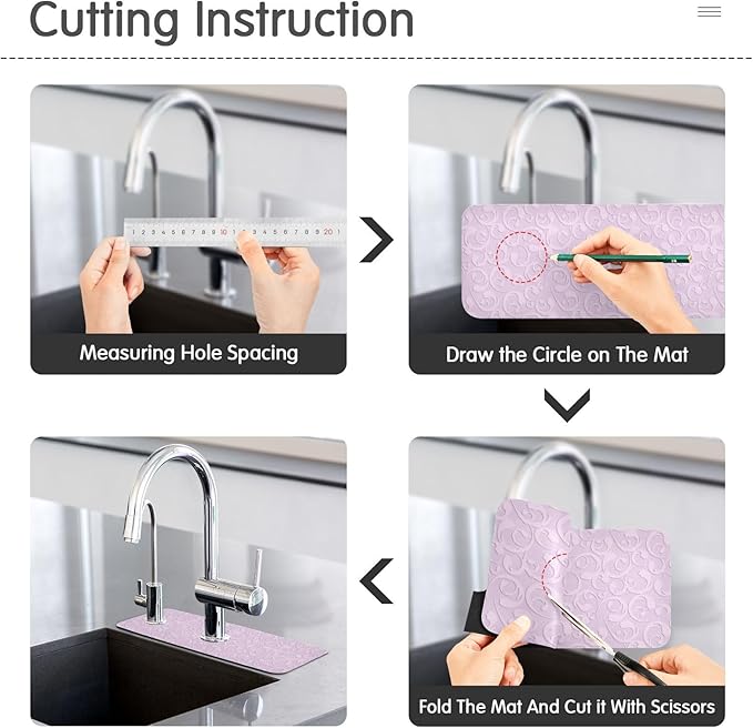 Kitchen Sink Splash Guard 1 PC 30 Inch Sink Faucet Mat Splash Guard
