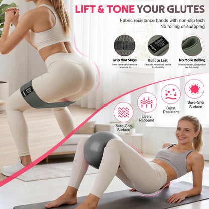 WALITO 15 PCS Pilates Kit, Adjustable Pedal Resistance Band with Handle, Figure 8 Resistance Band for Exercise Women, At Home Workout Equipment Set with Yoga Ball & Booty Bands for Full Body Gym