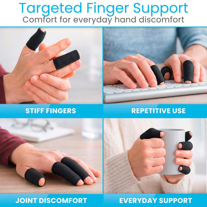 Arctic Flex Finger Ice Pack Sleeve - (5 Pk) Compression Sleeves for Arthritis, Trigger Finger & Pain Relief - Hot and Cold Gel Therapy Treatment for Joints & Thumb - Support Wrap for Swelling