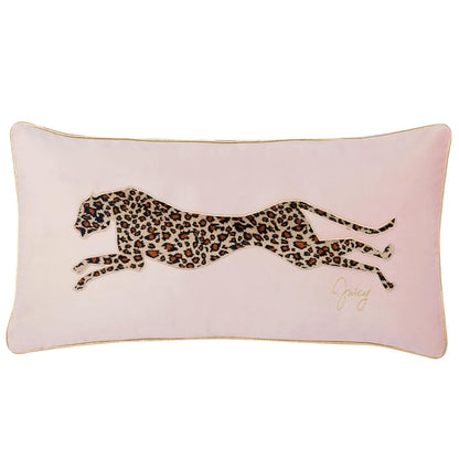 Juicy Couture – Decorative Accent Pillow Velvet Safari Leopard Premium Reversible Throw Pillow Living Room and Bedroom Décor Measures 14" x 24" Cheetah on White