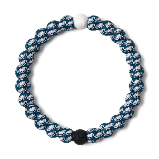 Lokai Silicone Beaded Bracelet for Men & Women, NFL Football Collection - Philadelphia Eagles, Green Logo, Medium - Silicone Jewelry Fashion Bracelet Slides-On for Comfortable Fit
