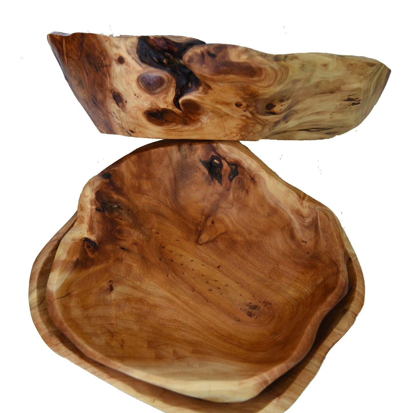 JFFLYIT Creative Wood Bowl - Root Carved, Handmade, Natural Real Wood Candy Serving Bowl (9"-10")