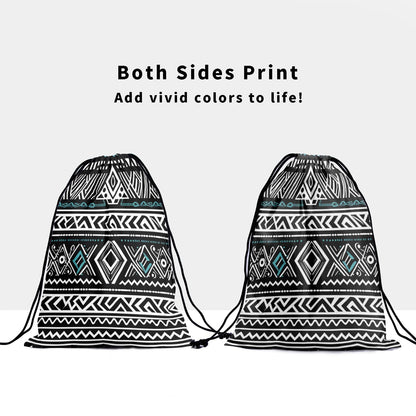 Nerxy Tribal Gymnastics Grip Bag - White Black Grip Bags for Gymnastics Mini Gym Bag Ethnic Drawstring Storage Pouch Adjustable
