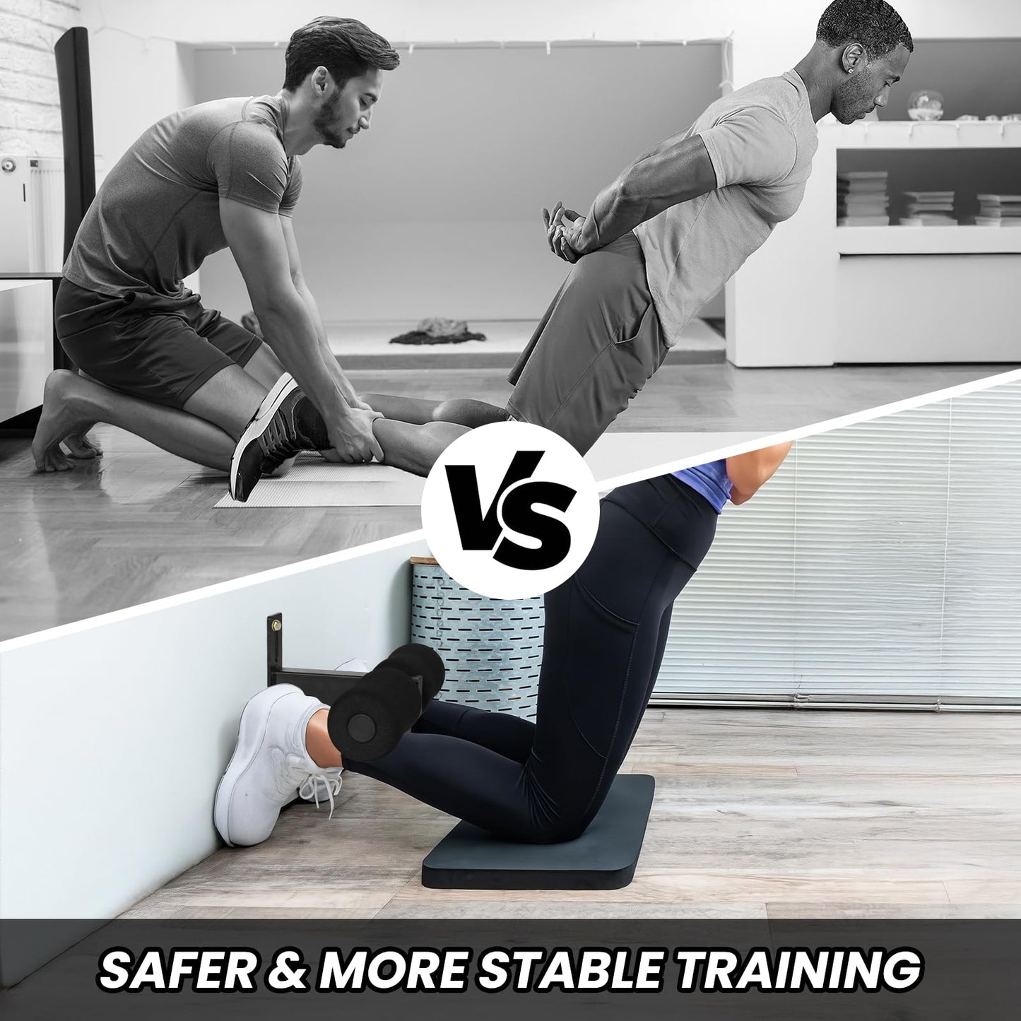 Nordic Hamstring Curl Squat Rack Attachment, Sit Up Assistant Device Abdominal Core Workout, Bulgarian Split Squats, for Power Rack Power Cage