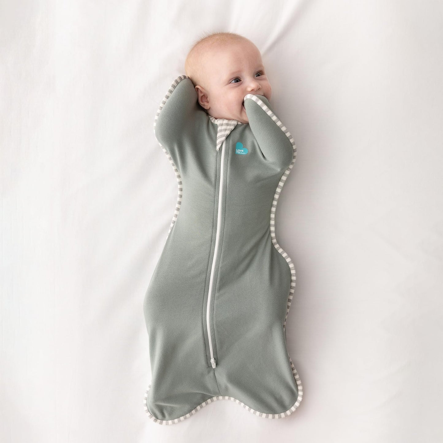 Love To Dream Swaddle Up, Small 3.5-6 kg - Deep Olive, Snug Fit, Supports Healthy Sleep Routine, 1.0 Tog - Ideal for 20-24°C Temperatures, Machine Washable Cotton & 2 Zips for Easy Nappy Changes