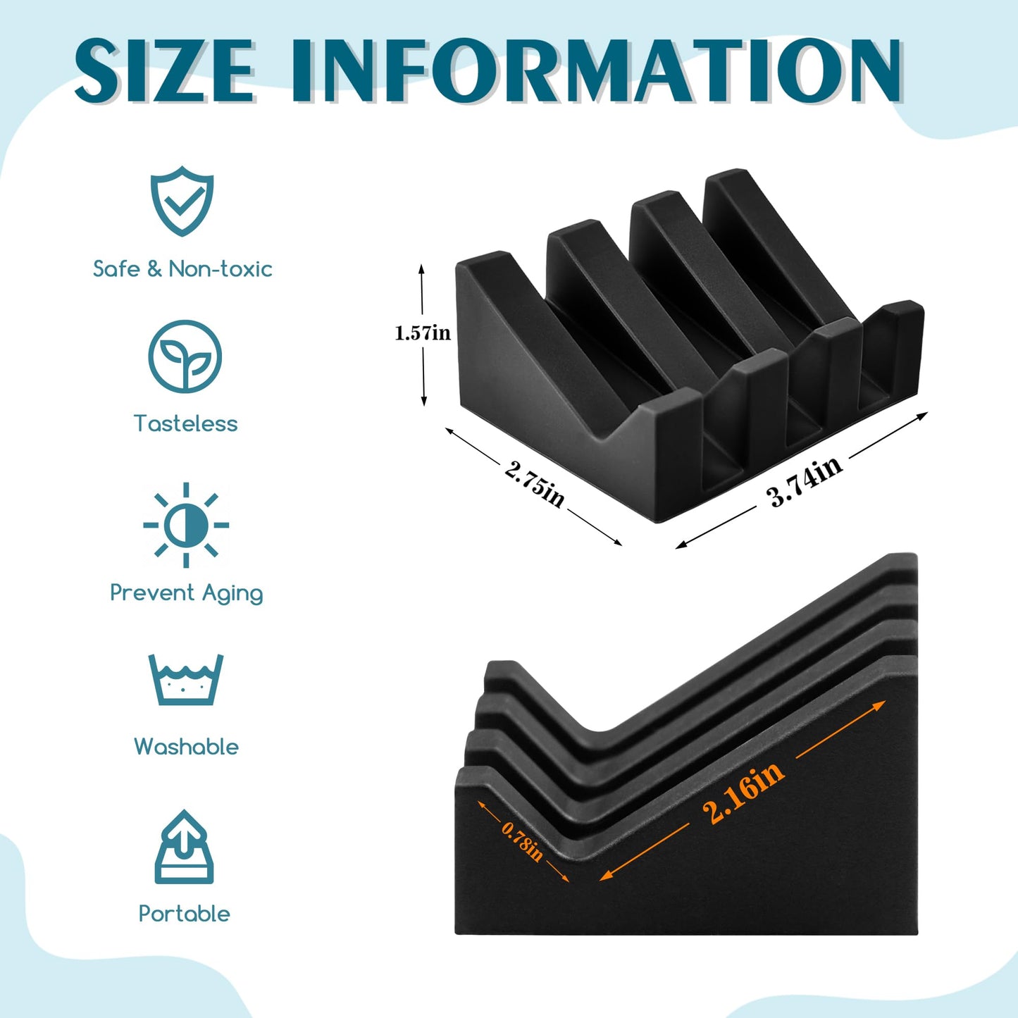 Coipdfty Self Draining Soap Dish Holder,Silicone Soap Dish,for Bathroom,Kitchen, Sponges，Can Extend Soap Life，Keep Soap Bars Dry and Easy Cleaning (Black+White,2-Pack)