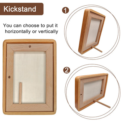 RRQKMBO 4x6 Picture Frame with Mat to 3.5x5, Natural Dark Walnut Wooden Handcrafted Frame Rounded Corner with Real Glass, Vertical or Horizontal Display for Photo Wall & Tabletop