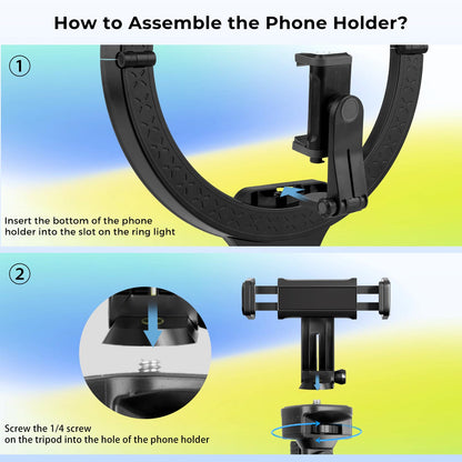 Aureday 14'' Selfie Ring Light with 62'' Tripod Stand and Phone Holder, Dimmable LED Phone Ringlight for Makeup/Video Recording/Photography, Circle Lighting for All Cell Phones&Lightweight Cameras