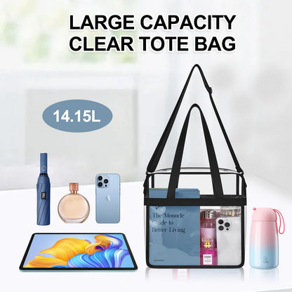 UEASE Clear Bag for Stadium Events 12×6×12 Clear Tote Bag for Concert,Sport,Festival